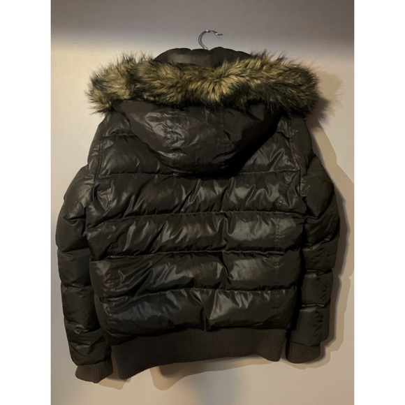 Soia & Kyo • Dark Espresso Brown Down-Filled Winter Puffer Coat w/ Faux Fur Hood - Picture 6 of 6